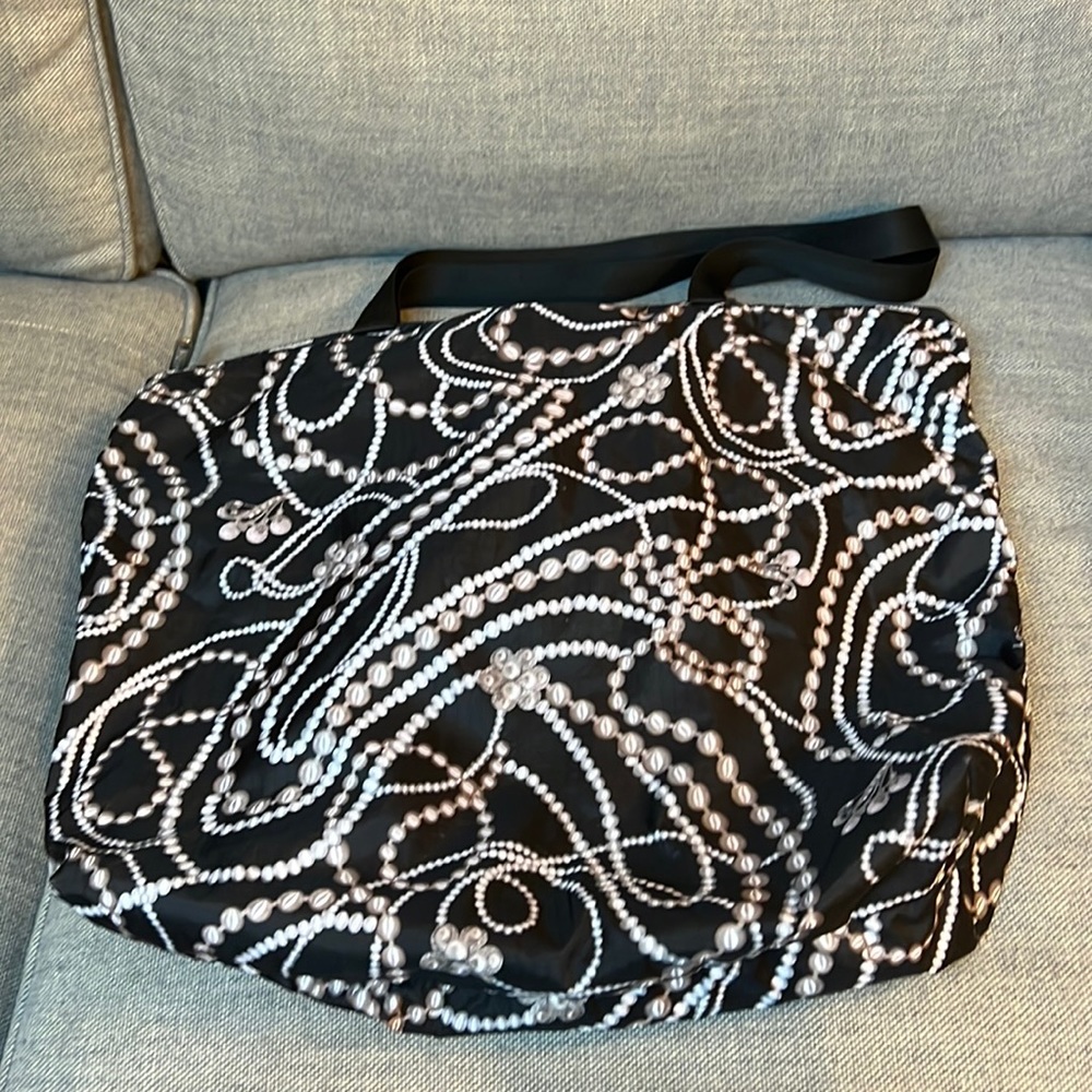 LeSportsac Pearl and Black Tote